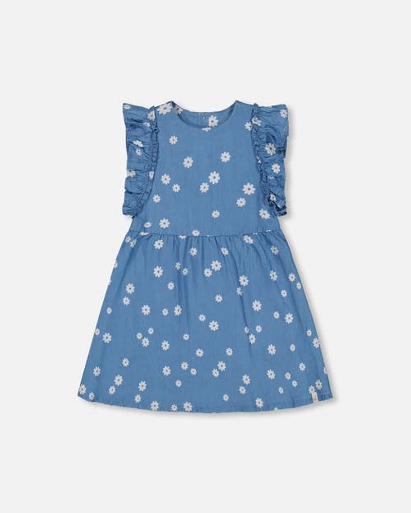 Deux Par Deux Girl's Floral Chambray Dress at Nordstrom