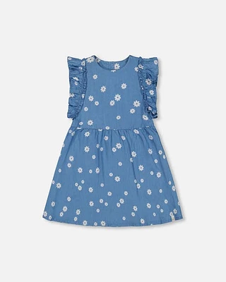 Deux Par Deux Girl's Floral Chambray Dress at Nordstrom