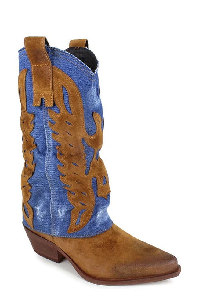 ZIGI Elif Western Boot Tan Blue D at Nordstrom,