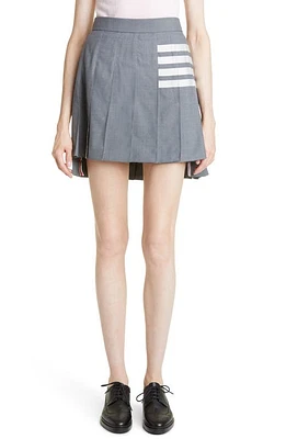 Thom Browne Drop Back Pleated Wool Miniskirt Medium Grey at Nordstrom, Us