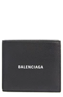 Balenciaga Cash Logo Leather Wallet in Black at Nordstrom