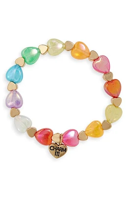 CHARM IT! Rainbow Heart Bead Stretch Bracelet in Multi at Nordstrom