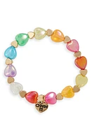 CHARM IT! Rainbow Heart Bead Stretch Bracelet in Multi at Nordstrom