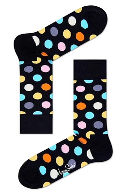 Happy Socks Big Dot Socks in Black/Silver at Nordstrom