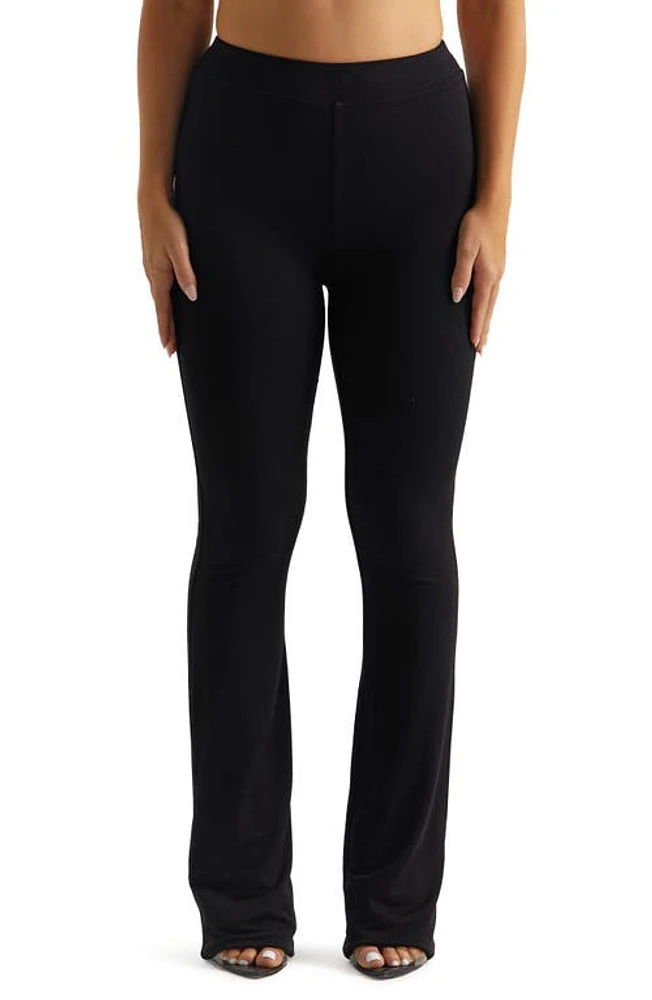 Naked Wardrobe High Waist Bootcut Pants Black at Nordstrom,