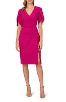 Adrianna Papell Pleated Imitation Pearl Trim Crepe Sheath Dress at Nordstrom,