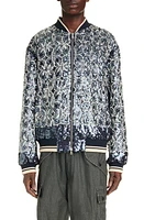 Dries Van Noten Volker Sequin Embroidered Bomber Jacket Midnight at Nordstrom,