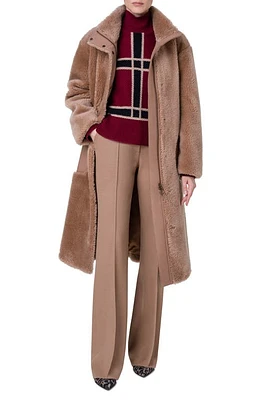 Akris punto Mixed Media Wool Coat in Malt at Nordstrom, Size 10