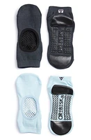 Arebesk Phish Net Assorted 2-Pack No-Slip Socks in Charcoal /Light Blue at Nordstrom, Size Small