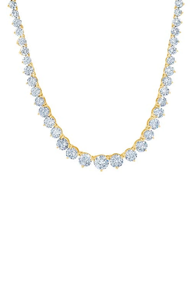 Crislu Graduated Cubic Zirconia Tennis Necklace in Gold at Nordstrom