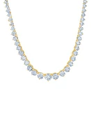 Crislu Graduated Cubic Zirconia Tennis Necklace in Gold at Nordstrom