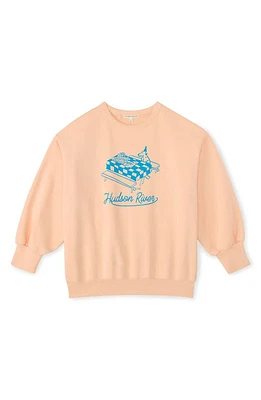 The Sunday Collective Kids' Weekend Organic Cotton Graphic Sweatshirt Peach at Nordstrom,