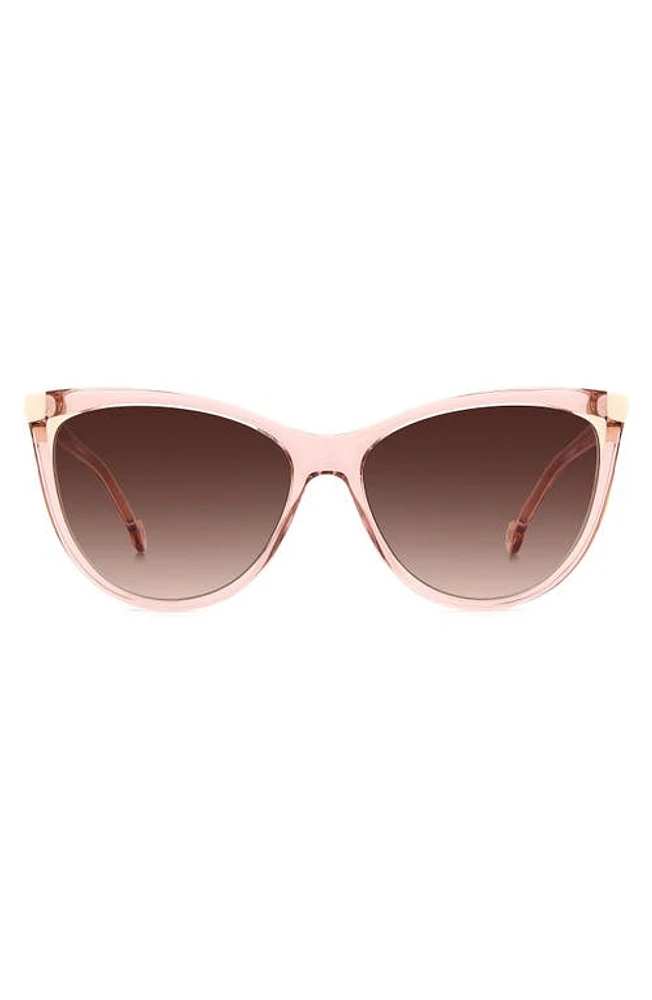 Carolina Herrera 57mm Cat Eye Sunglasses in Nude at Nordstrom