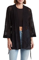 AllSaints Carina Ossia Embroidered Tie Waist Wrap Black at Nordstrom, Us