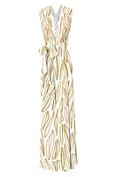 DIARRABLU Mailys Fiore Print Jacquard Convertible Dress in Gold at Nordstrom, Size 3X-Large