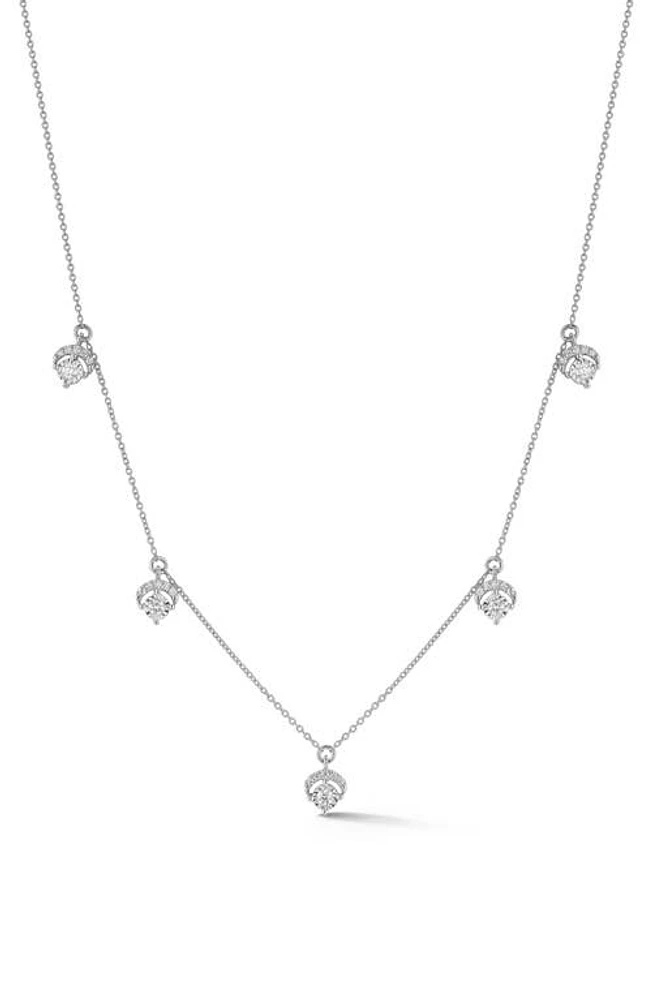 Dana Rebecca Designs Ava Bea Diamond Crescent Charm Necklace in White Gold at Nordstrom, Size 18