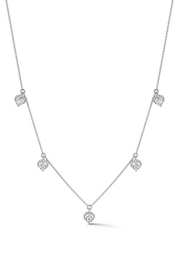 Dana Rebecca Designs Ava Bea Diamond Crescent Charm Necklace in White Gold at Nordstrom, Size 18