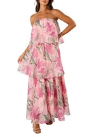 Petal & Pup Bloom Floral Strapless Maxi Dress Pink at Nordstrom,