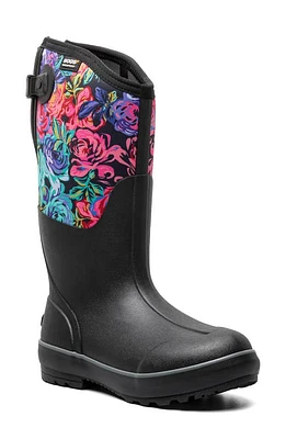 Bogs Classic II Rose Garden Tall Waterproof Insulated Rain Boot Black Multi at Nordstrom,