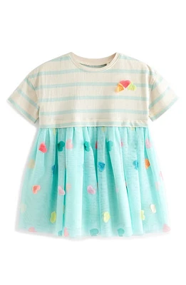 NEXT Kids' Cotton & Mesh Tutu Dress Blue at Nordstrom,