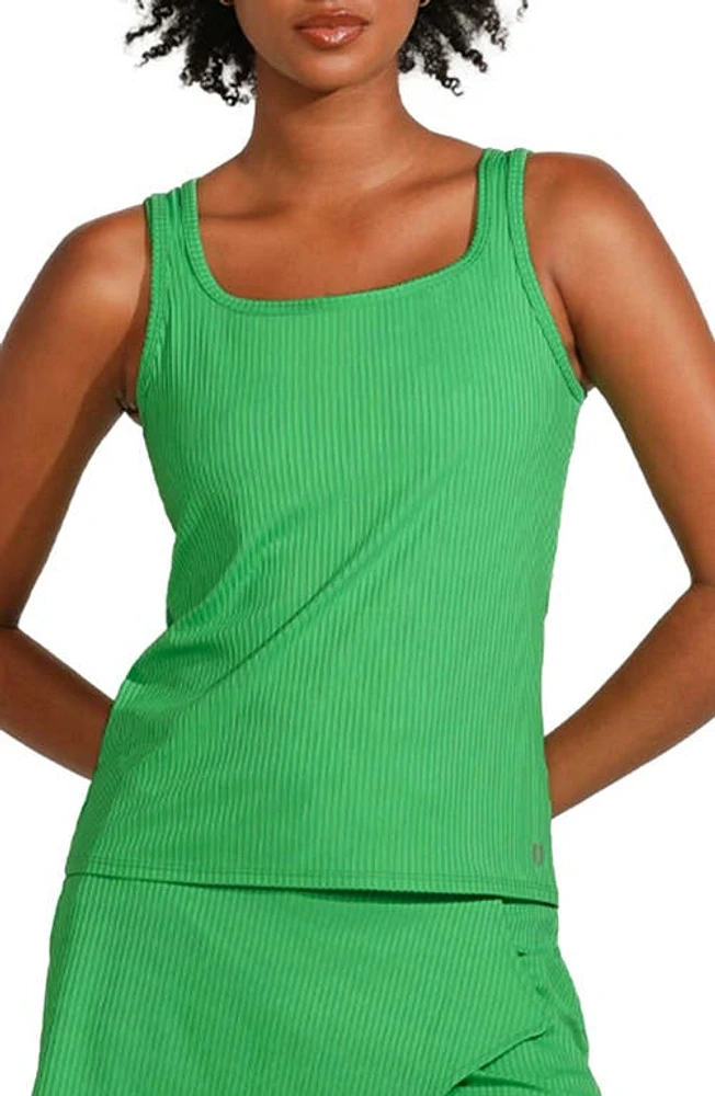 EleVen by Venus Williams Cross Court Rib Tank in Island Green at Nordstrom, Size Large