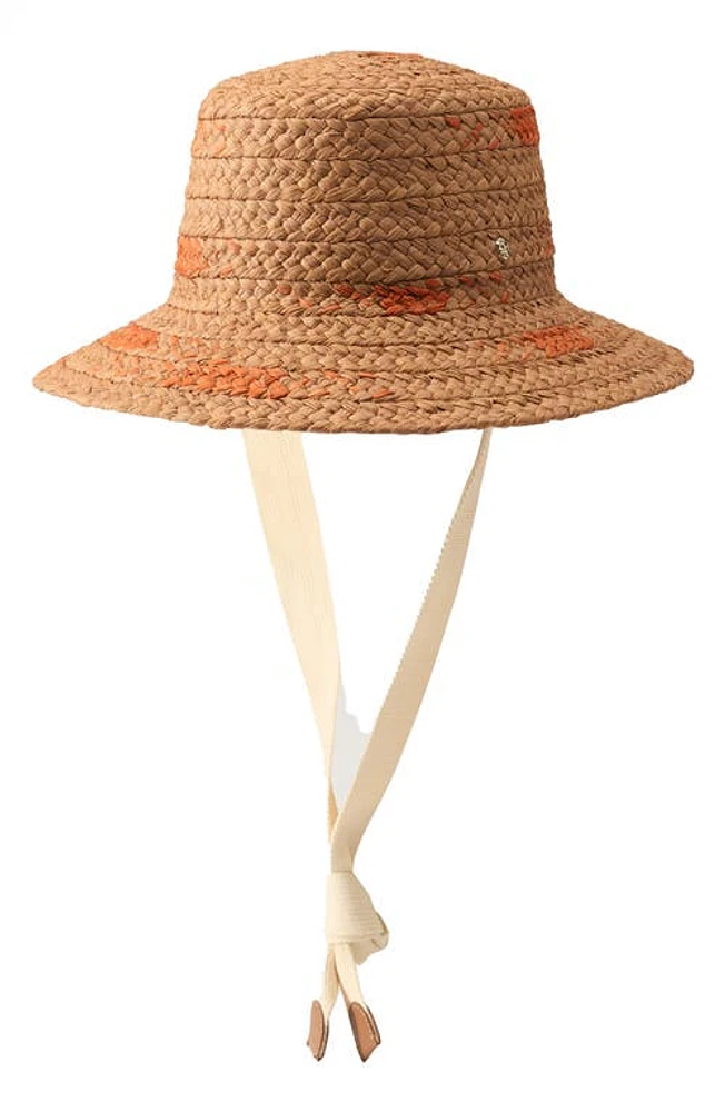 Helen Kaminski Antonella Straw Sun Hat in Nougat/Sunset at Nordstrom