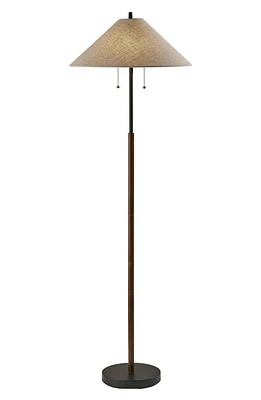 ADESSO LIGHTING Palmer Floor Lamp in Black /Walnut Wood at Nordstrom