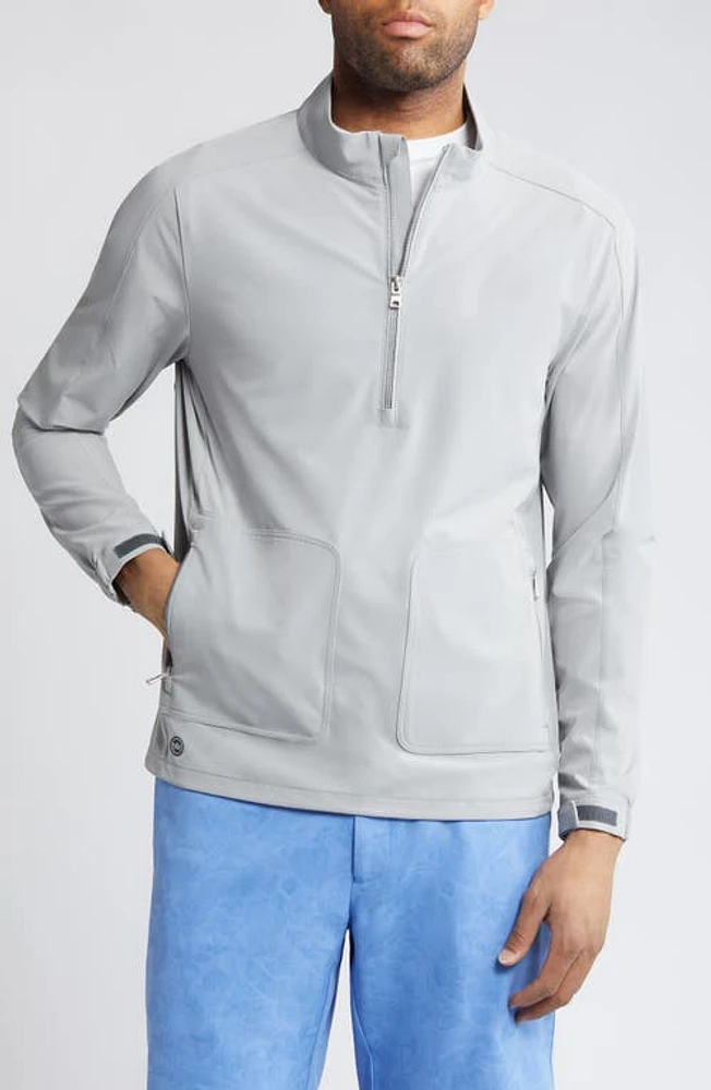 Peter Millar Crown Quest Water Resistant Half Zip Pullover Gale Grey at Nordstrom,