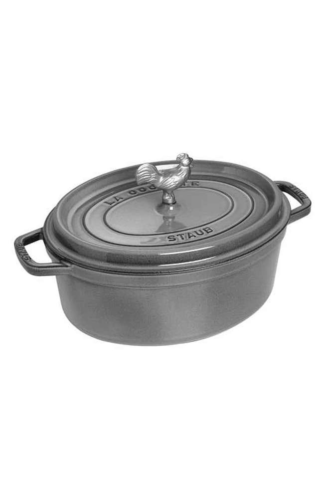 Staub 5.75-Quart Oval Coq Au Vin Enameled Cast Iron Dutch Oven in Graphite at Nordstrom