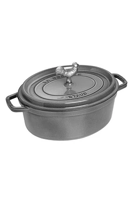 Staub 5.75-Quart Oval Coq Au Vin Enameled Cast Iron Dutch Oven in Graphite at Nordstrom