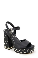 Kenneth Cole New York Dolly Stud Ankle Strap Platform Sandal Black Leather at Nordstrom,