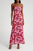 WAYF Isabella Print Maxi Dress Pink Roses at Nordstrom,