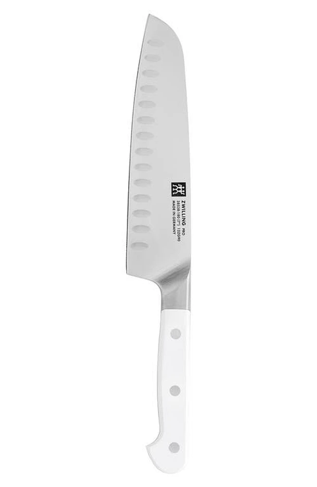 ZWILLING Pro Le Blanc 7-Inch Hollow Edge Slim Santoku Knife in Silver at Nordstrom