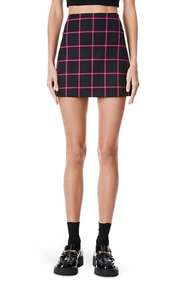 Alice + Olivia Elana Miniskirt Black/Wild Pink at Nordstrom,