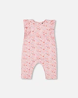 Deux Par Deux Baby Girl's Organic Cotton Jumpsuit Printed Pink Small Flower at Nordstrom