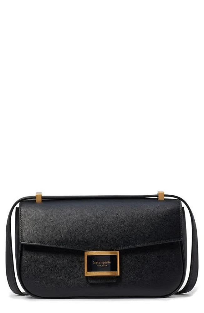 Kate Spade New York medium katy textured leather convertible shoulder bag in Black at Nordstrom