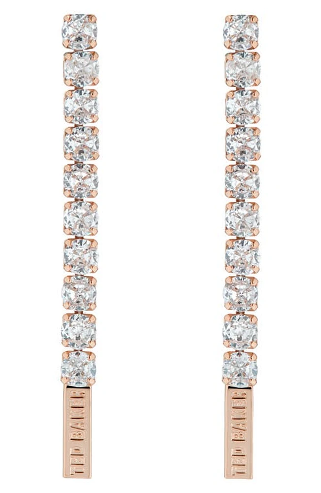 Ted Baker London Mellsie Crystal Linear Drop Earrings in Rose Gold Tone/Clear Crystal at Nordstrom