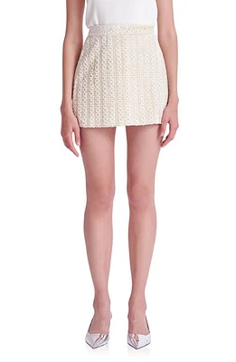 English Factory Velvet Embellished Miniskirt Ivory at Nordstrom,