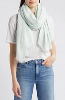 Nordstrom Cotton Crinkle Scarf in Teal Chalk at Nordstrom