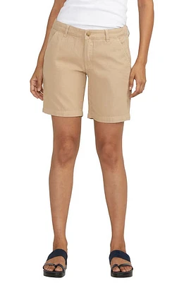 JAG Mid Rise Cotton & Linen Twill Shorts at Nordstrom,