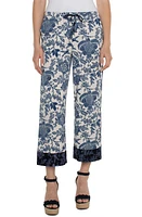 Liverpool Los Angeles Drawstring Wide Leg Pants Galaxy Floral Print at Nordstrom,