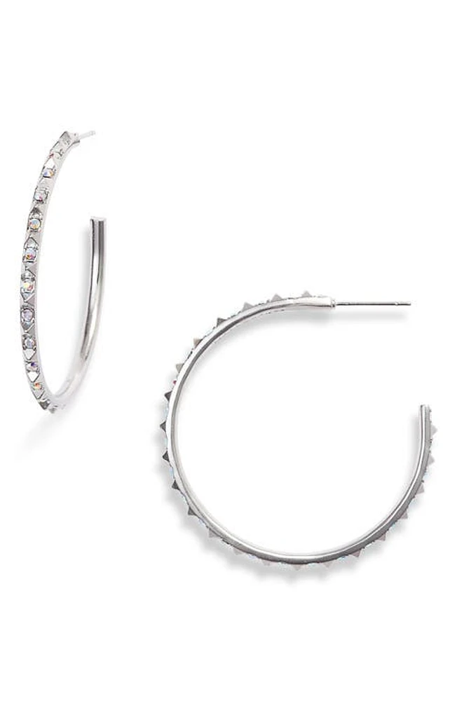 Kendra Scott Veronica Hoop Earrings in Iridescent Crystal/Silver at Nordstrom