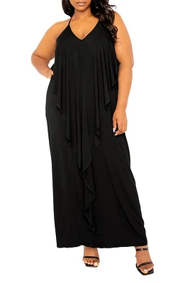 BUXOM COUTURE Cascade Ruffle Racerback Maxi Dress at Nordstrom,