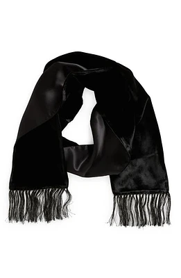 TOM FORD Fringe Satin Scarf in Black at Nordstrom