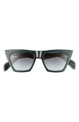 rag & bone 51mm Cat Eye Sunglasses in Grey Green/Green Shaded at Nordstrom