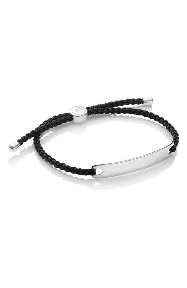 Monica Vinader Men's Havana Engravable Friendship Bracelet in Silver/Black at Nordstrom