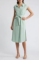 VERO MODA Mymilo Midi Shirtdress Silt Green at Nordstrom,