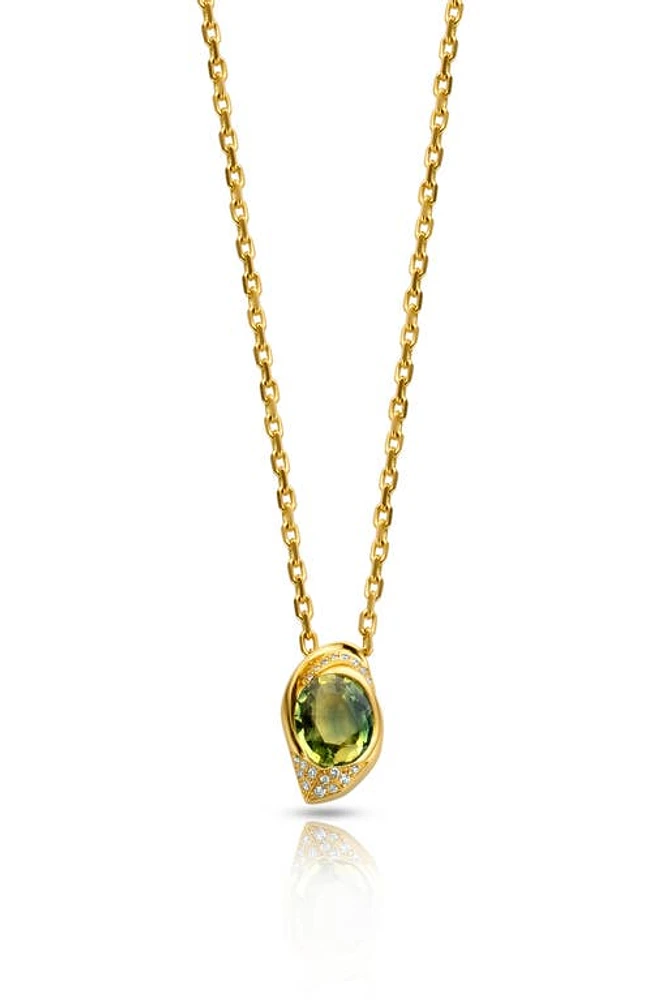 DRIES CRIEL Flux Tsavorite & Diamond Pendant Necklace in Green at Nordstrom