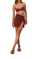 ViX Swimwear Karen Twist Cover-Up Miniskirt Brown at Nordstrom,