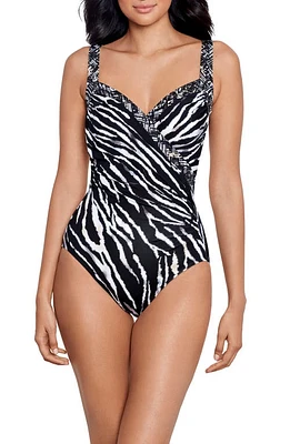 Miraclesuit Tigre Sombre Sanibel Underwire One-Piece Swimsuit Black/White at Nordstrom,